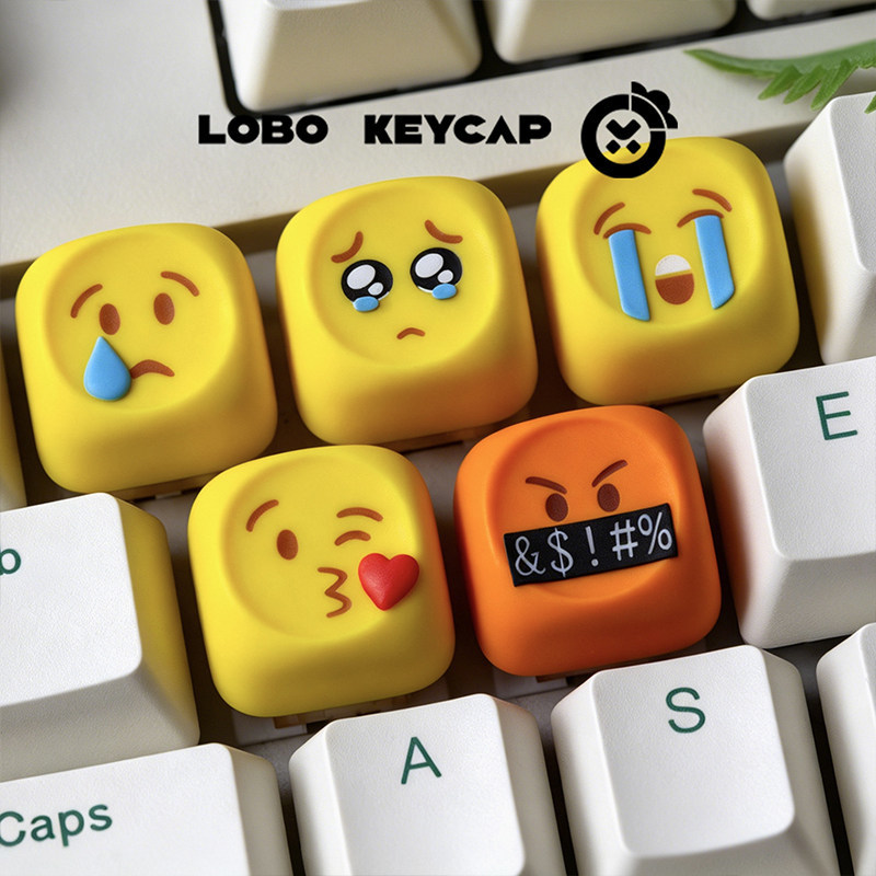 Gaming Keyboard Emoji - Keycaps Emoji Kawaii Resin Personalisasi, Tombol