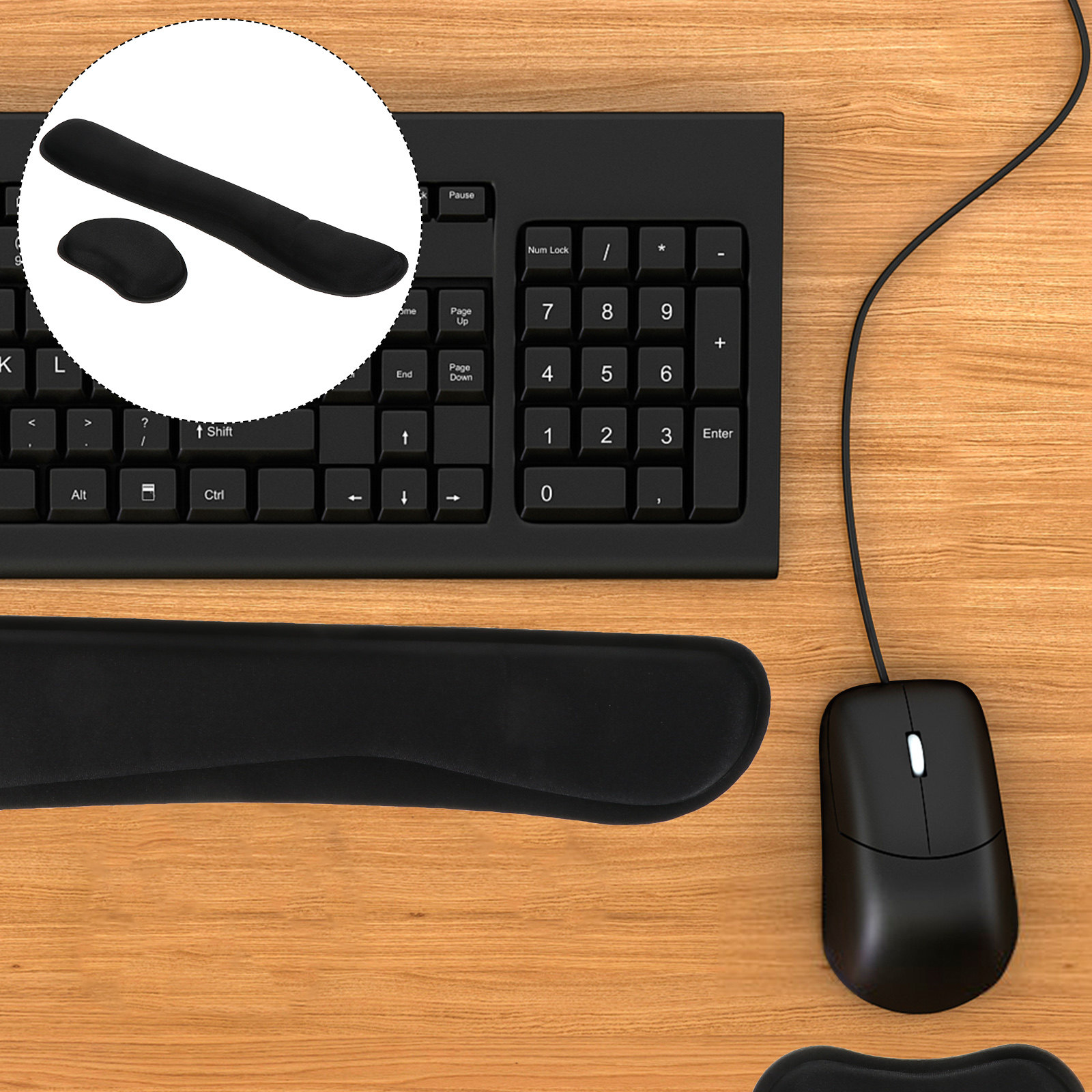 Gaming Keyboard Mouse Set - 1Set Bantalan Penyangga Pergelangan Tangan Busa