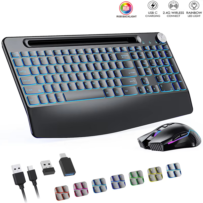Gaming Keyboard Mouse Set - Mouse Keyboard nirkabel 2.4G & tipe-c,