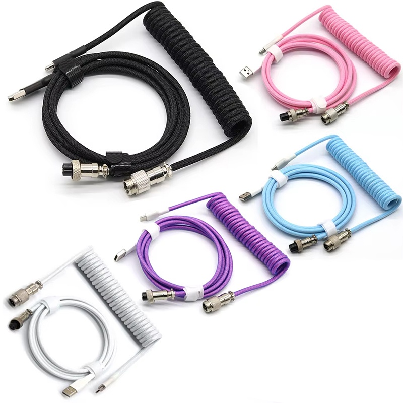 Coiled Usb Cable - Kabel Keyboard Mekanik Tipe Aviator, Kabel