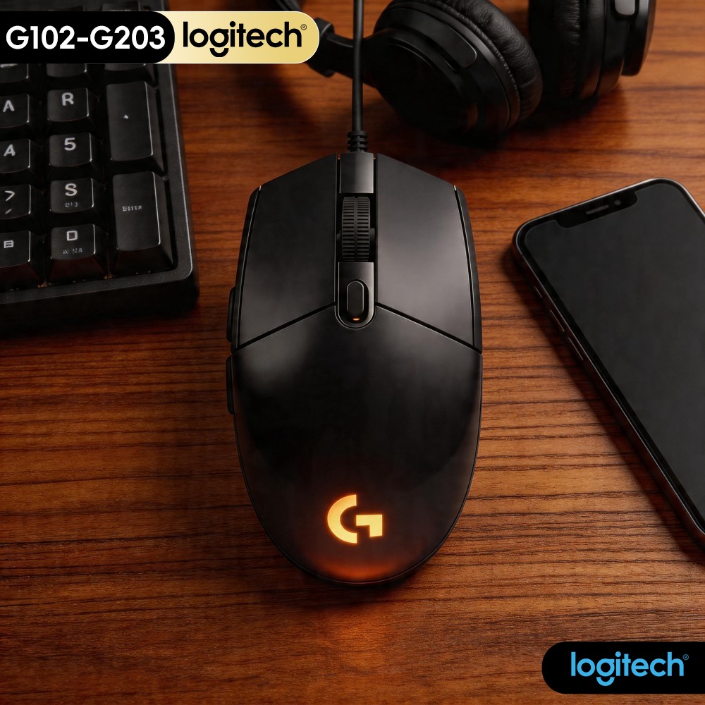 Logitech Mouse G203 - G102 Logitech G203 Gaming Mouse, Hitam