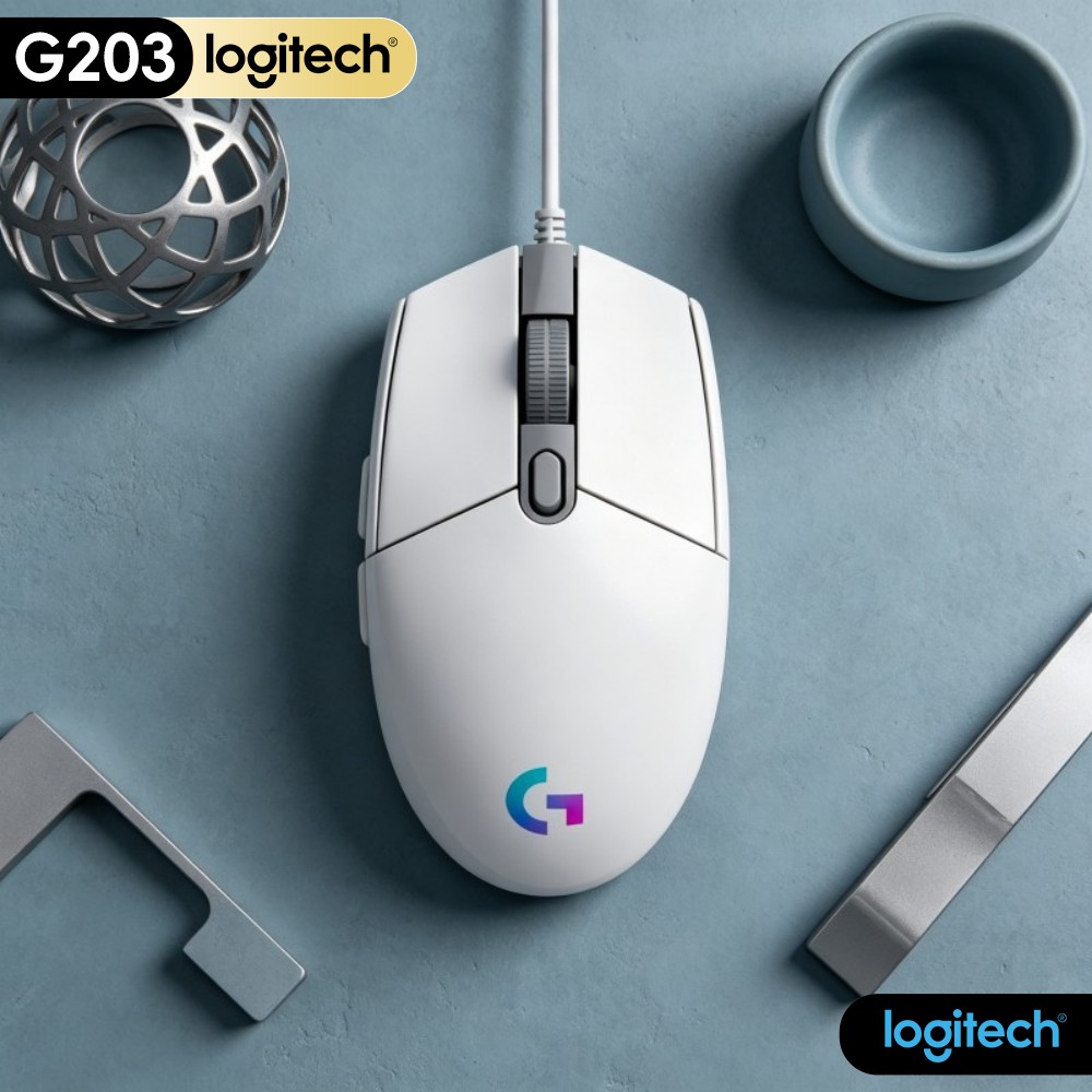 Logitech Mouse G203 - Logitech G203 Mouse Gaming Berkabel Alas