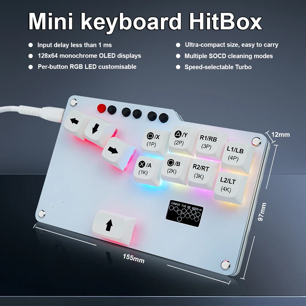Gaming Keyboard No Rgb - Hitbox Mini GP2040 CE Keyboard saku
