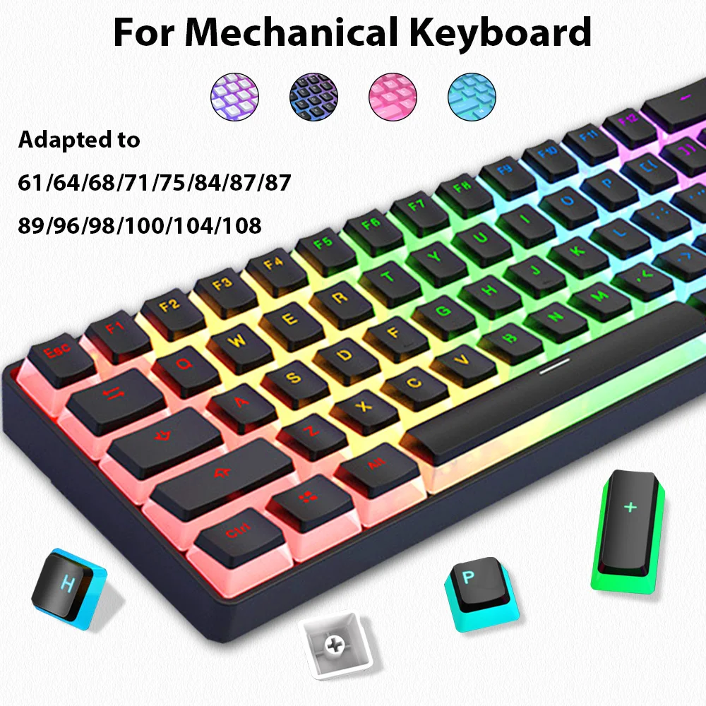 Gaming Keyboard No Rgb - 129 Tombol Puding Tombol PBT Double