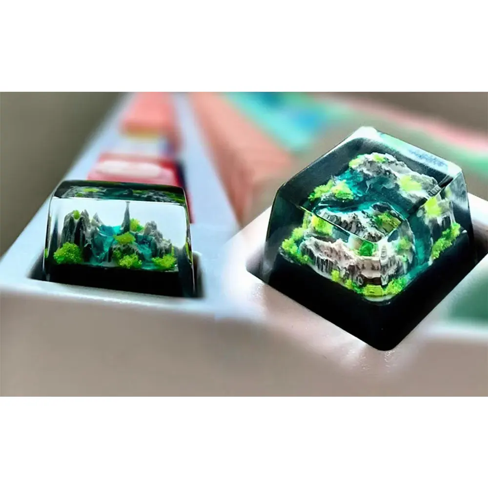 Gaming Keyboard No Rgb - Keycap Gunung dan Laut Resin Artisan