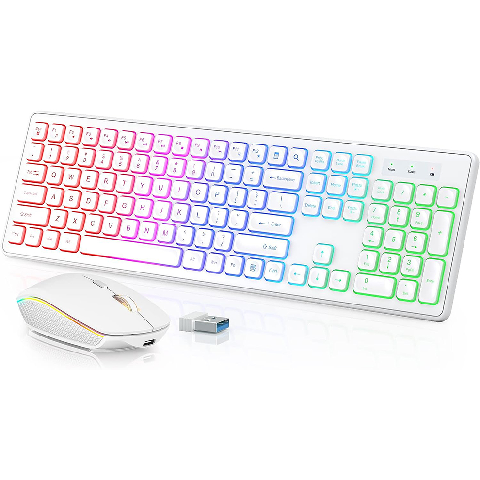 Gaming Keyboard Mouse Set - Keyboard dan Mouse Nirkabel dengan Lampu