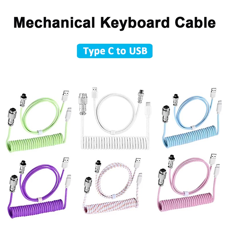 Kabel Keyboard Mekanik Tipe Av - Coiled Usb Cable ulasan dan harga