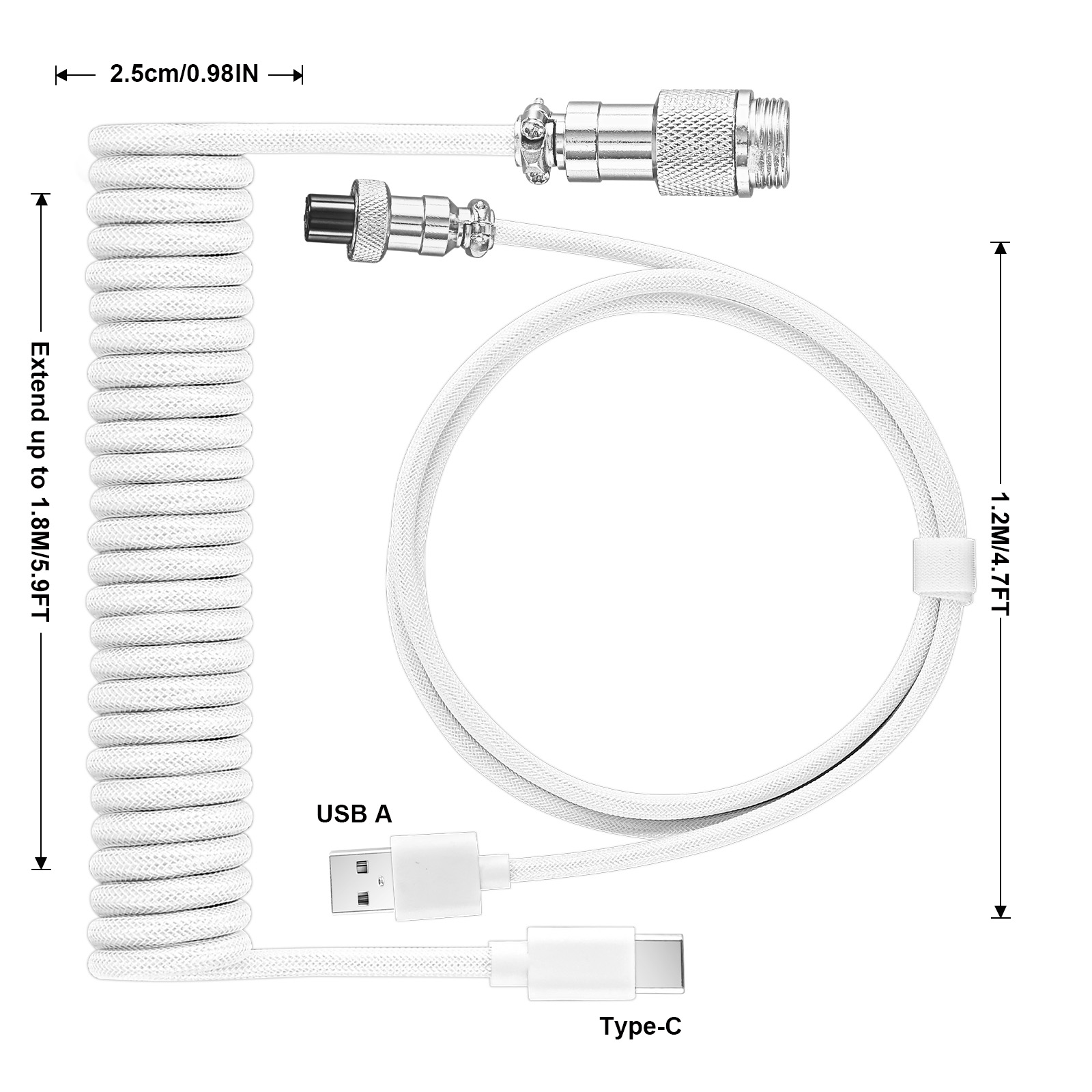 Kabel Mekanis USB Tipe C untuk - Coiled Usb Cable ulasan dan harga