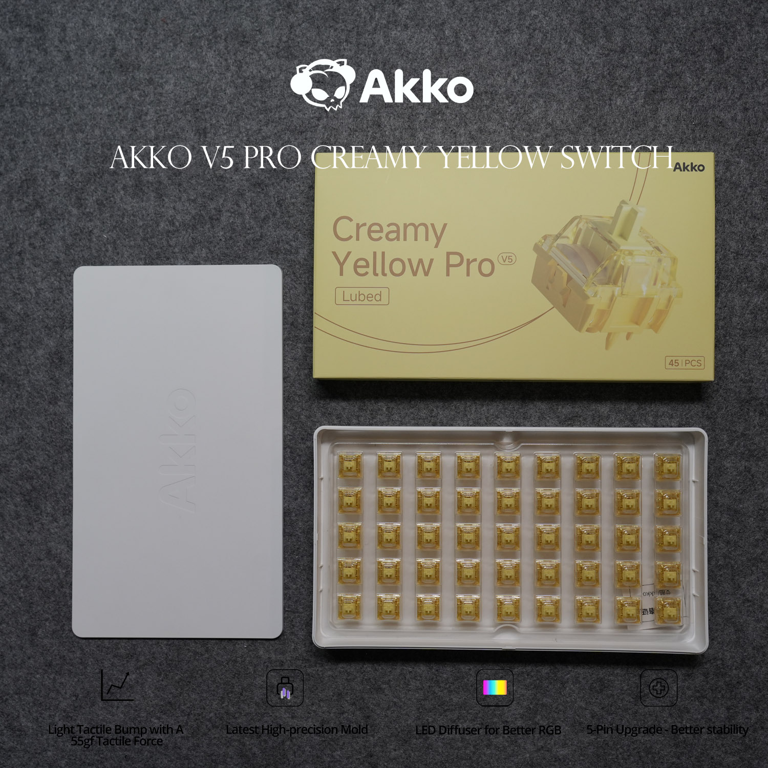 Akko V5 Pro Sakelar Kuning Kri - Keyboard Lube Kit ulasan dan harga